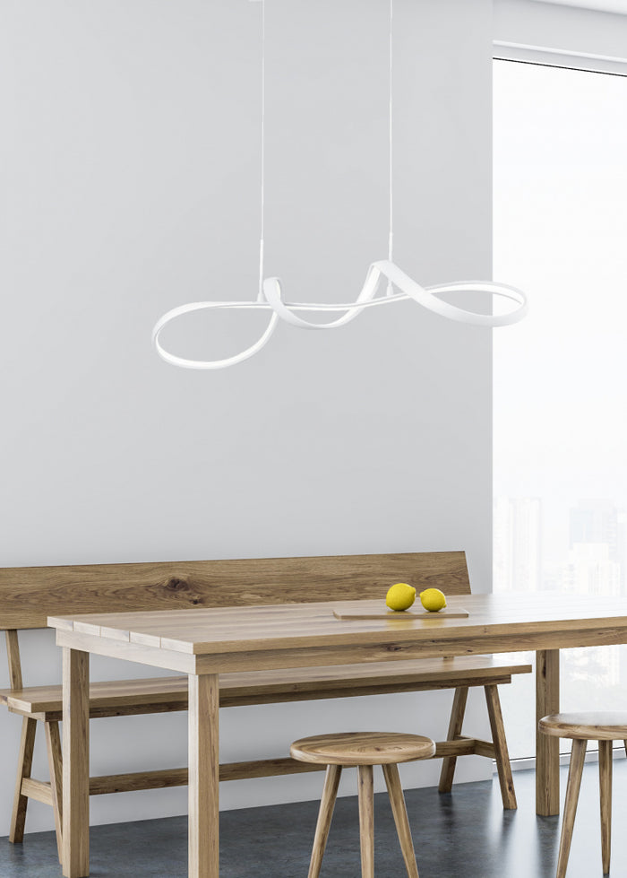 Lampada a sospensione LED, metallo, bianco, L 80 cm, Perugia