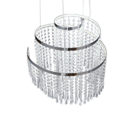 Lampada a sospensione LED con pendenti, metallo cromato, D 38 cm, Pomp