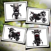 Moto Elettrica per Bambini da 6V con Rotelle Rimovibili, Fari e Musiche, Età 18-36 Mesi, Bianco