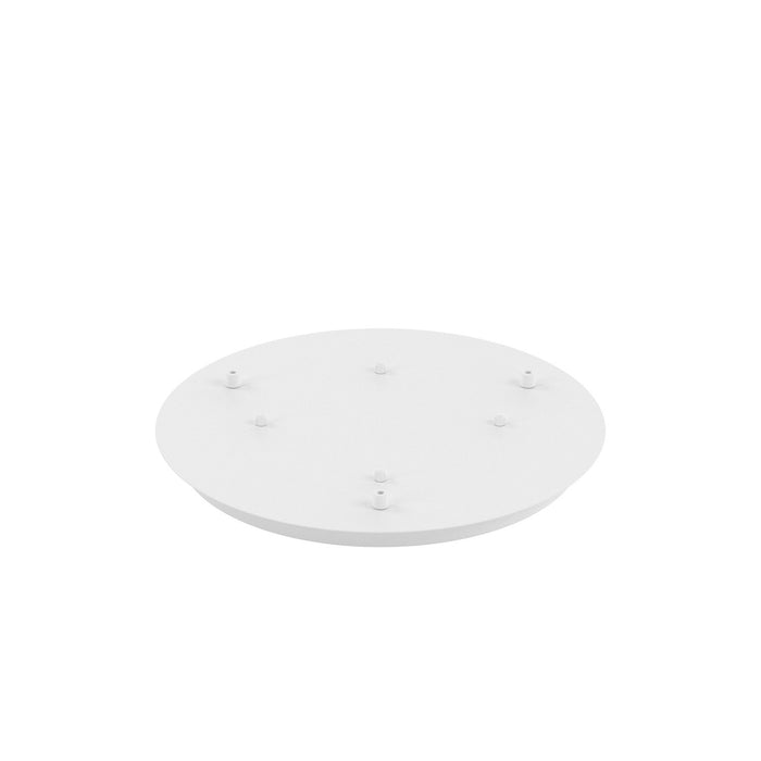 Rosone Tondo Metallo Bianco 3 Fori D40Cm