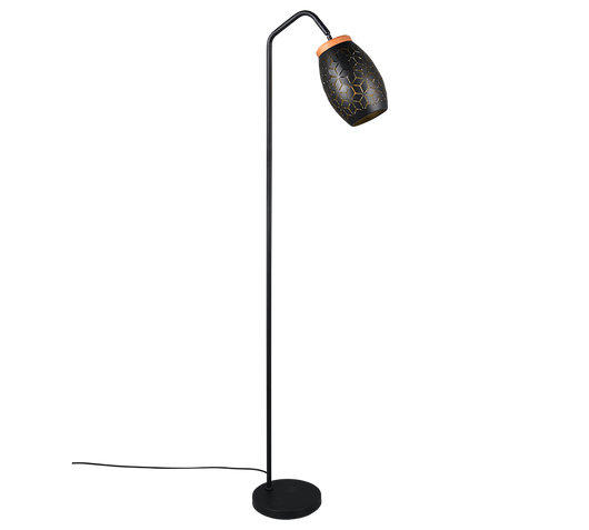 Piantana, metallo, nero e legno, H 147 cm, Bidar