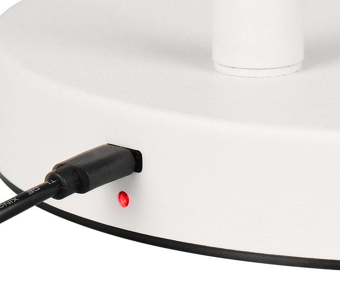 Piantana LED ricaricabile, metallo, bianco, H 125 cm, Blake