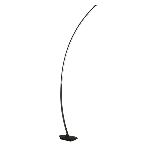 Piantana ad arco LED, metallo, nero opaco, H 158 cm, Solo