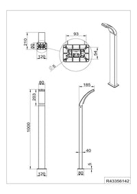 Palo alto da esterno LED, alluminio, antracite, H 100 cm, Beja