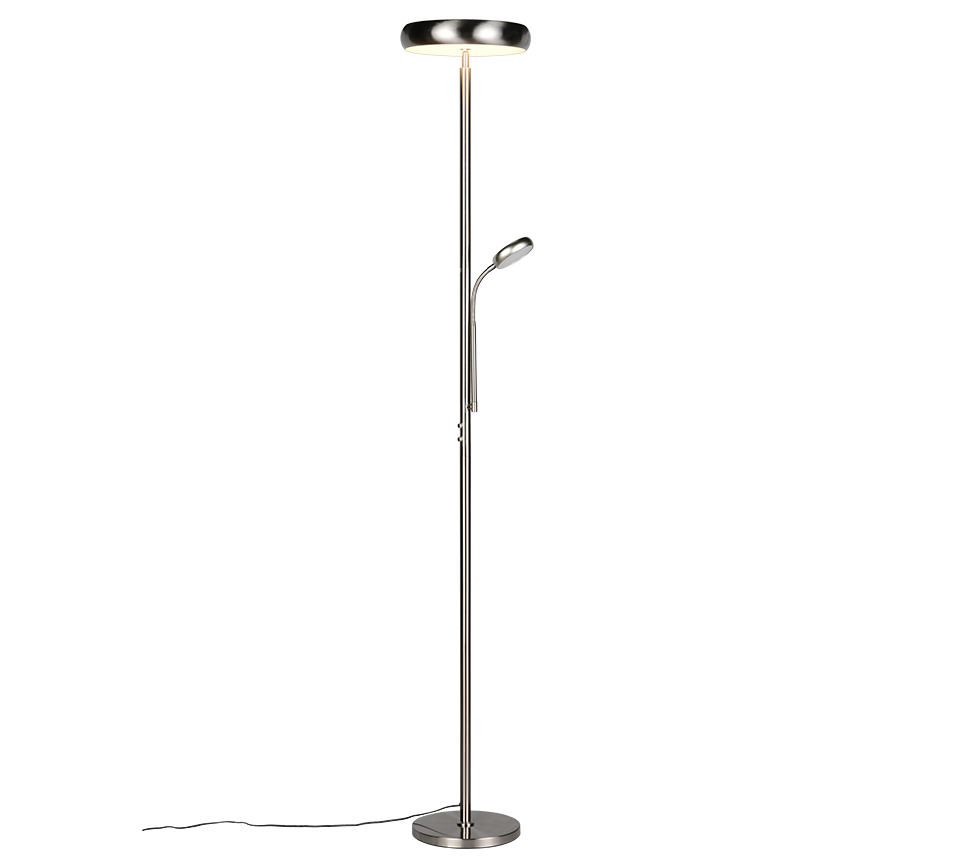 Piantana LED, metallo, nichel opaco, 28x183x28 cm, Palermo