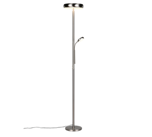 Piantana LED, metallo, nichel opaco, 28x183x28 cm, Palermo