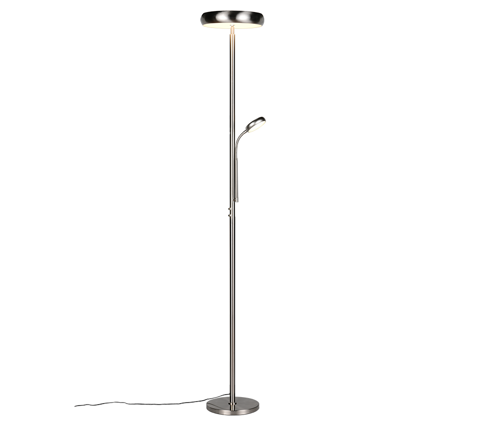 Piantana LED, metallo, nichel opaco, 28x183x28 cm, Palermo