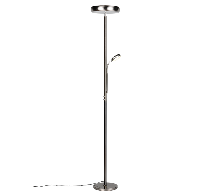 Piantana LED, metallo, nichel opaco, 28x183x28 cm, Palermo