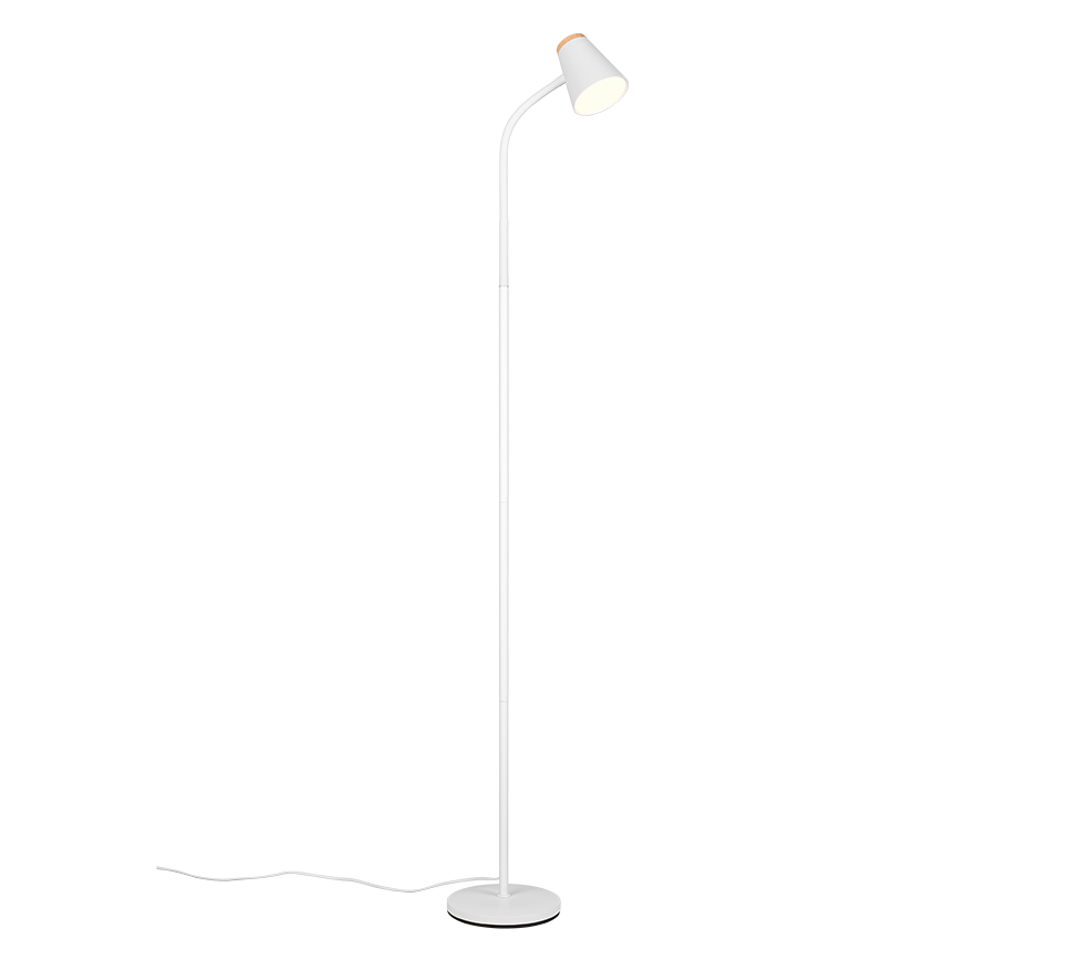 Piantana LED, plastica, bianco, H 145 cm, Pongo