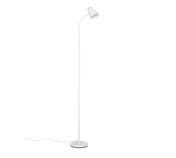 Piantana LED, plastica, bianco, H 145 cm, Pongo