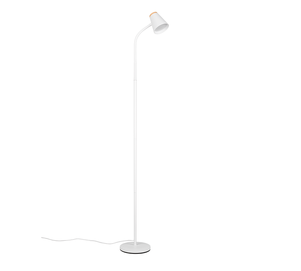 Piantana LED, plastica, bianco, H 145 cm, Pongo