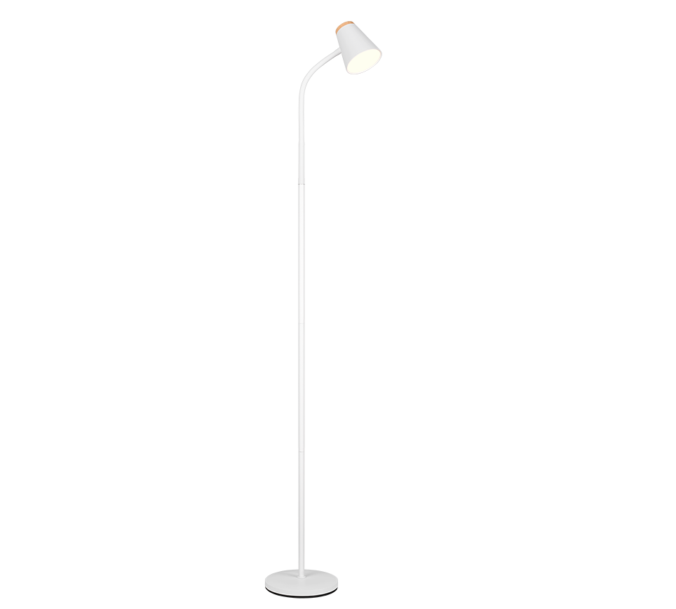Piantana LED, plastica, bianco, H 145 cm, Pongo