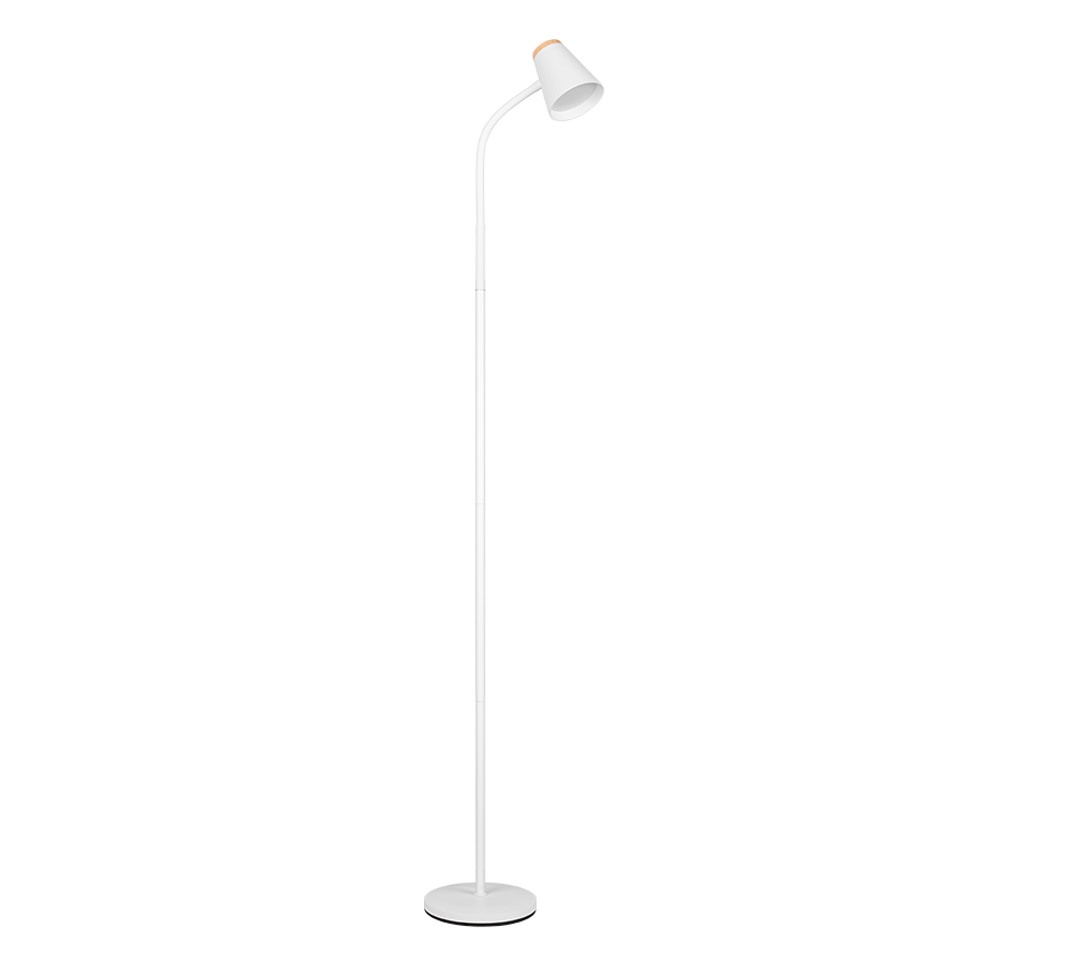 Piantana LED, plastica, bianco, H 145 cm, Pongo