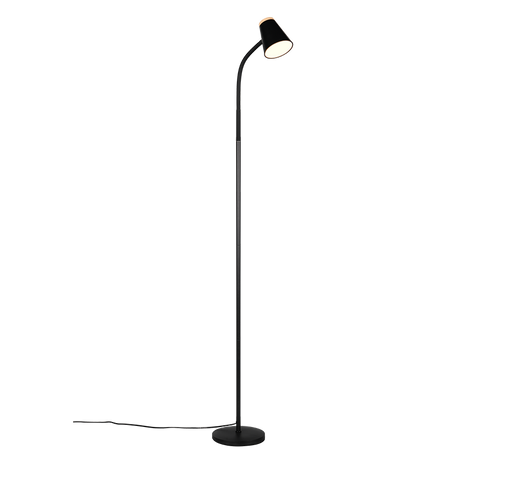 Piantana LED, plastica, nero, H 145 cm, Pongo