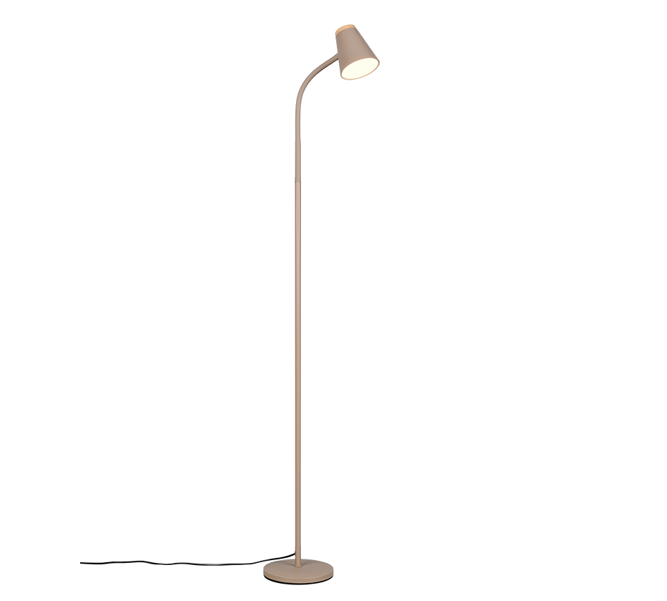 Piantana LED, plastica, beige, H 145 cm, Pongo