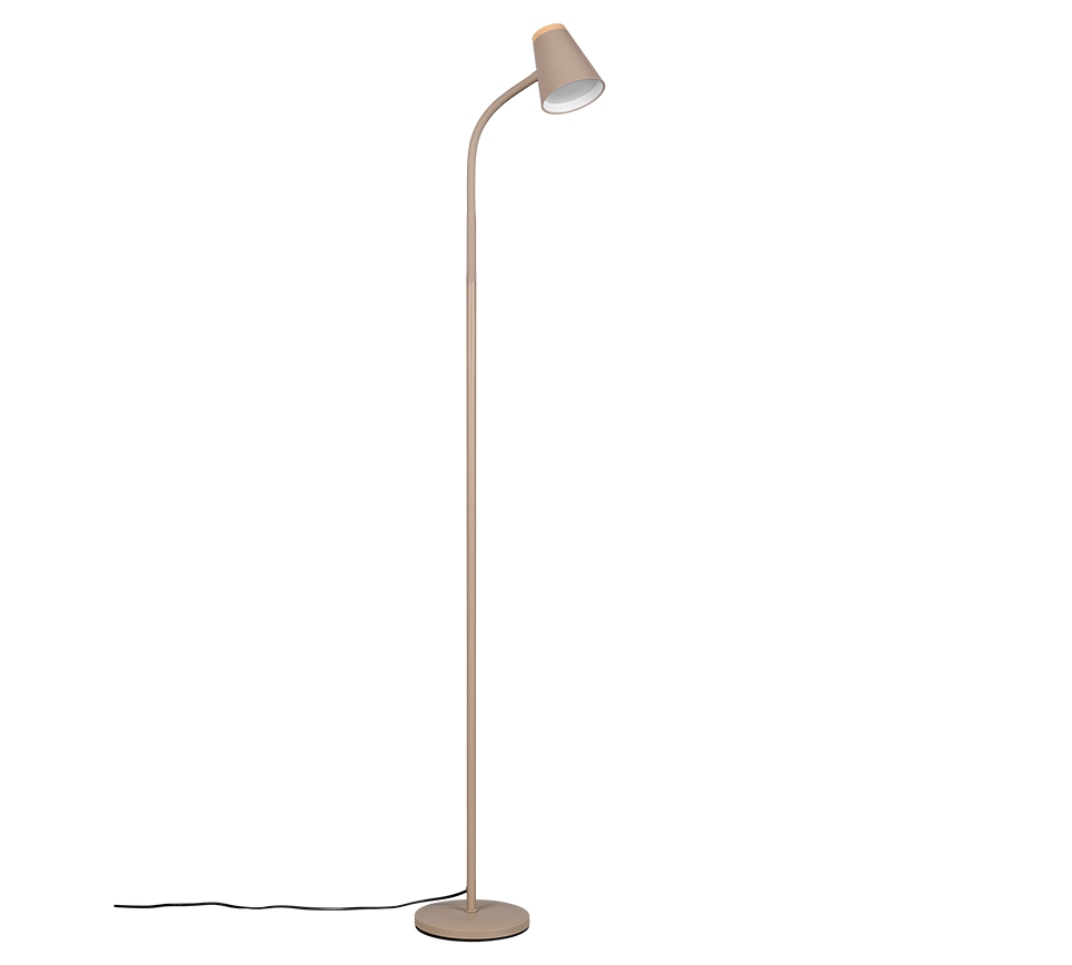 Piantana LED, plastica, beige, H 145 cm, Pongo