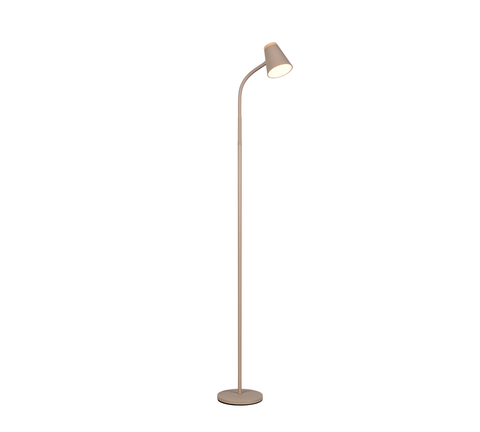 Piantana LED, plastica, beige, H 145 cm, Pongo