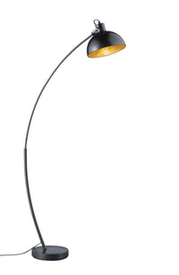 Piantana ad arco, metallo, nero e oro, H 150 cm, Recife