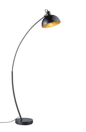 Piantana ad arco, metallo, nero e oro, H 150 cm, Recife