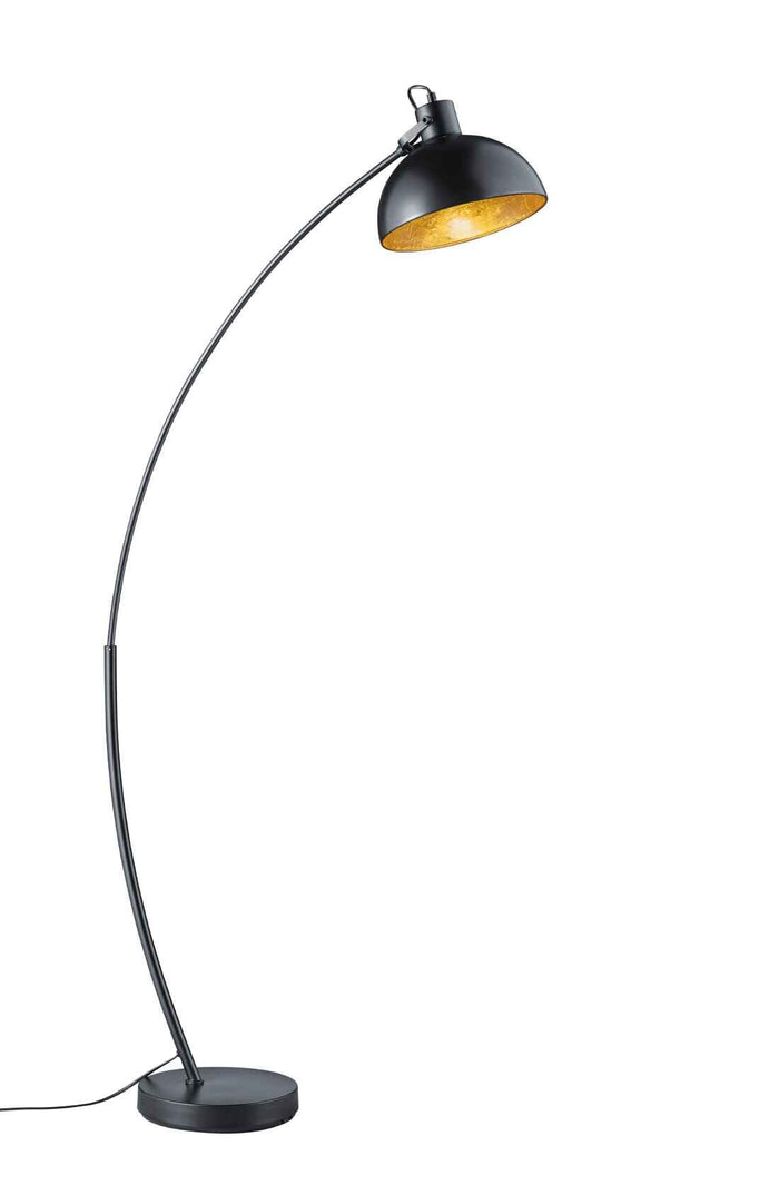 Piantana ad arco, metallo, nero e oro, H 150 cm, Recife