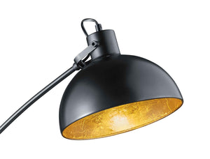 Piantana ad arco, metallo, nero e oro, H 150 cm, Recife