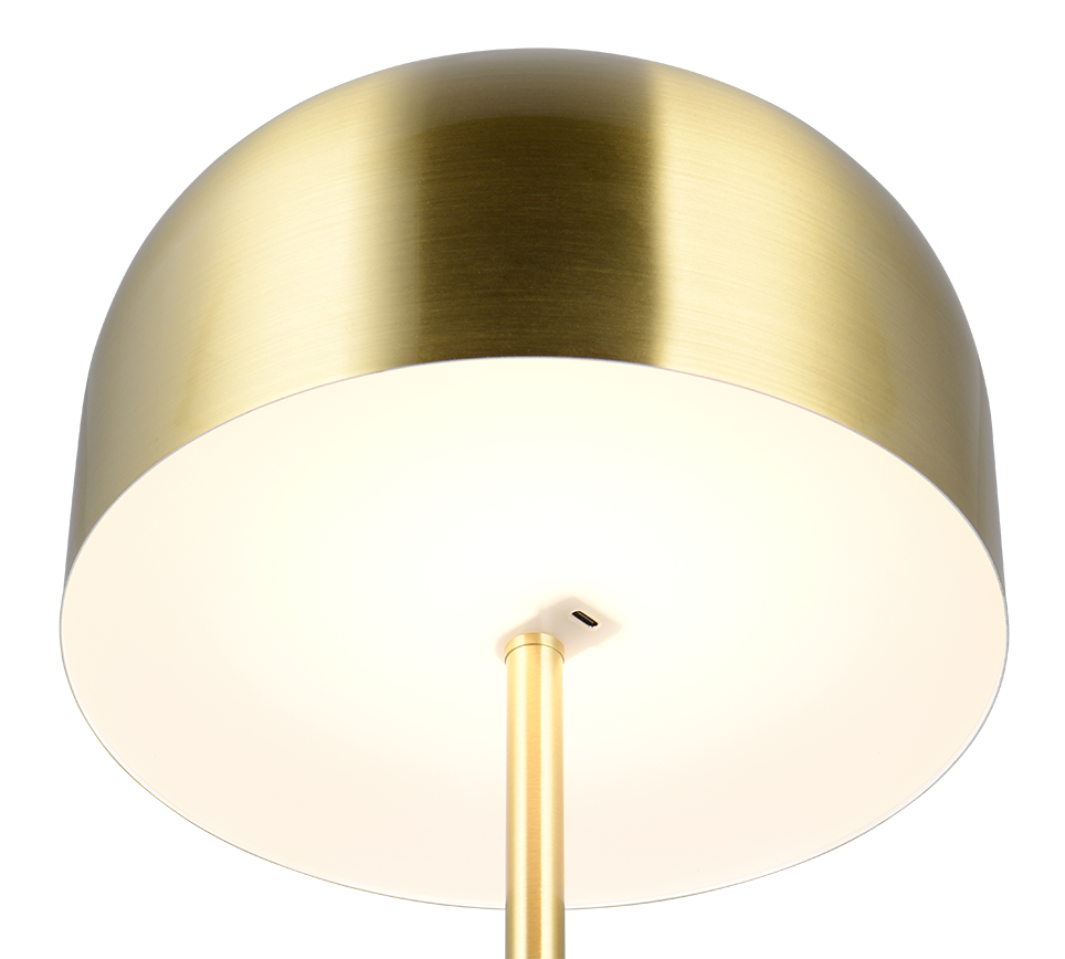 Piantana LED ricaricabile, metallo, ottone, H 147 cm, Jeff