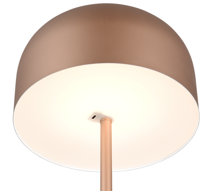 Piantana LED ricaricabile, metallo, caffè, H 147 cm, Jeff