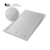 Piatto doccia mineral marmo resina antiscivolo h 4 cm *** misure l140 x p80 x h4 cm, tinta bianco, confezione 1