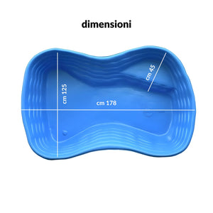 Laghetto da giardino bolsena azzurro e pompa crystal uvc 9 watt