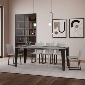 shopinnovativo- Consolle allungabile 90x40/300 cm Flame Evolution cemento telaio e gambe antracite