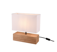Lampada da tavolo, base legno naturale, bianco, H 30 cm, Woody