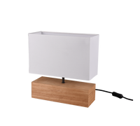 Lampada da tavolo, base legno naturale, bianco, H 30 cm, Woody