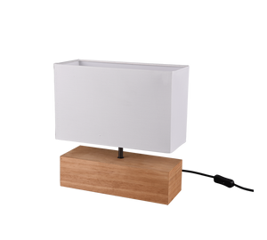 Lampada da tavolo, base legno naturale, bianco, H 30 cm, Woody