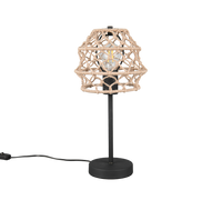 Lampada da tavolo, canapa e metallo, naturale e nero, H 42 cm, Hive
