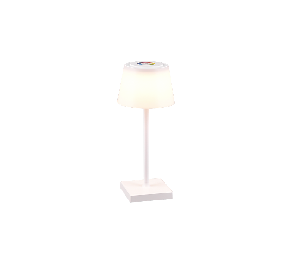 Lampada da tavolo da esterno LED, plastica, bianco opaco, 13x30x13 cm, Sanchez