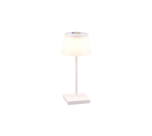 Lampada da tavolo da esterno LED, plastica, bianco opaco, 13x30x13 cm, Sanchez