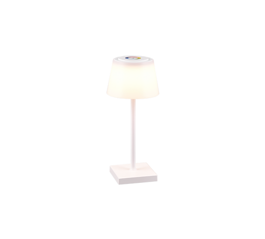 Lampada da tavolo da esterno LED, plastica, bianco opaco, 13x30x13 cm, Sanchez