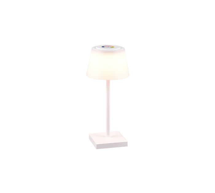 Lampada da tavolo da esterno LED, plastica, bianco opaco, 13x30x13 cm, Sanchez