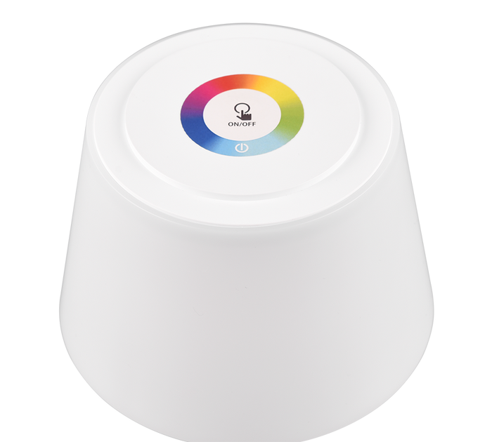 Lampada da tavolo da esterno LED, plastica, bianco opaco, 13x30x13 cm, Sanchez