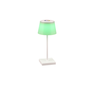 Lampada da tavolo da esterno LED, plastica, bianco opaco, 13x30x13 cm, Sanchez