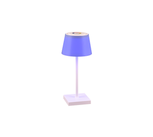 Lampada da tavolo da esterno LED, plastica, bianco opaco, 13x30x13 cm, Sanchez