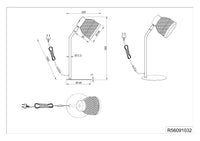 Lampada da tavolo, bambù e metallo, naturale e nero, H 36 cm, Laurent
