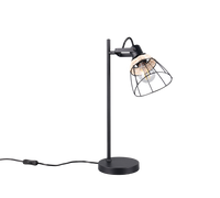 Lampada da tavolo, rattan e metallo, naturale e nero, H 50 cm, Jerome
