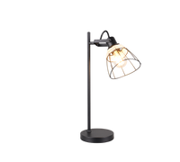 Lampada da tavolo, rattan e metallo, naturale e nero, H 50 cm, Jerome