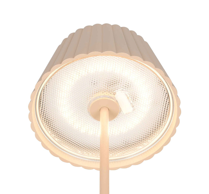 Lampada da tavolo LED ricaricabile, metallo, sabbia, H 40 cm, Suarez