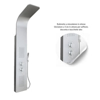 Colonna doccia 3 funzioni acciaio inox 2 bocchette idro lombari l20xp44xh140 001b *** finitura- spazzolato, confezione 1