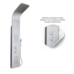 Colonna doccia 3 funzioni acciaio inox 2 bocchette idro lombari l20xp44xh140 001b *** finitura- spazzolato, confezione 1