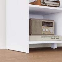 Buffet Mobile da Stoccaggio su piede 3 nicchie Armadio in Legno e porta in metallo grigio