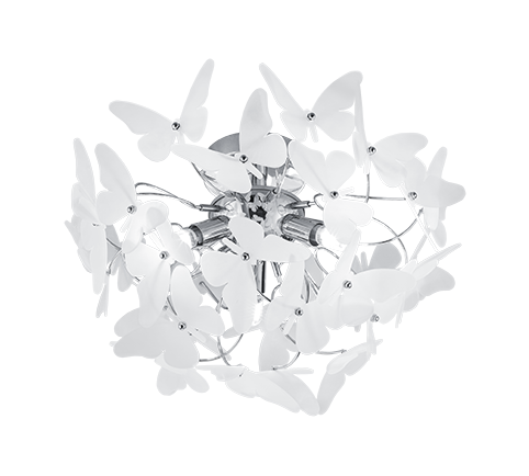 Plafoniera con farfalle, metallo, multicolor, D 45 cm, Butterfly