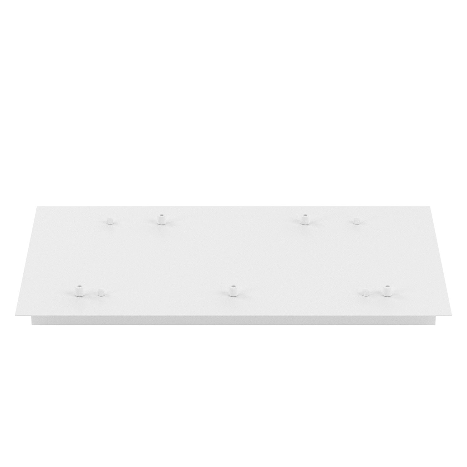 Rosone Rettangolare Metallo Bianco 5 Fori 60X35Cm